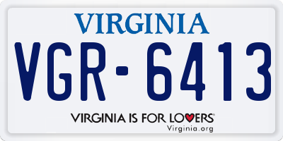 VA license plate VGR6413