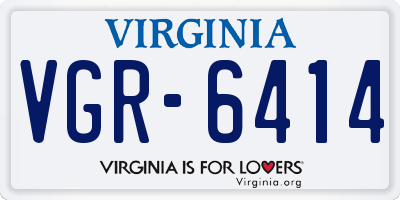 VA license plate VGR6414