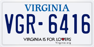VA license plate VGR6416