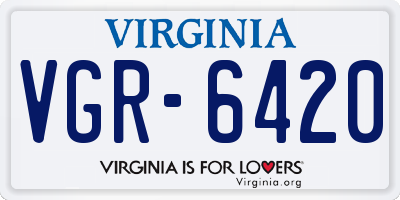 VA license plate VGR6420