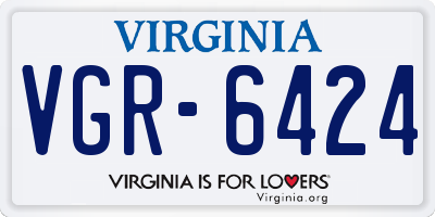 VA license plate VGR6424