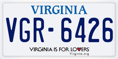 VA license plate VGR6426
