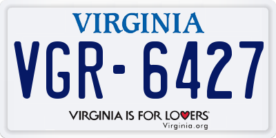 VA license plate VGR6427
