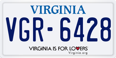 VA license plate VGR6428