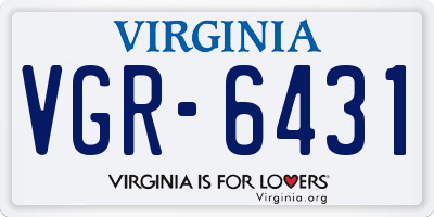 VA license plate VGR6431
