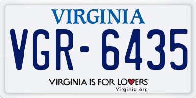 VA license plate VGR6435
