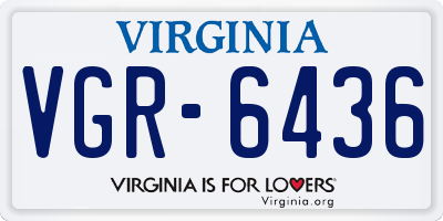 VA license plate VGR6436