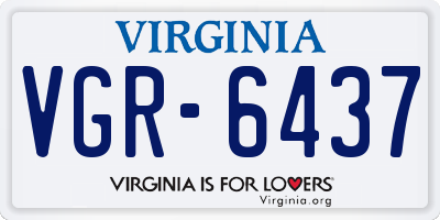 VA license plate VGR6437