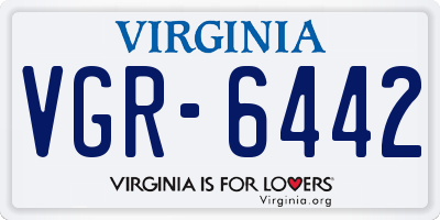 VA license plate VGR6442