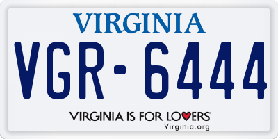 VA license plate VGR6444