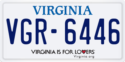 VA license plate VGR6446
