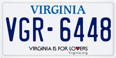 VA license plate VGR6448