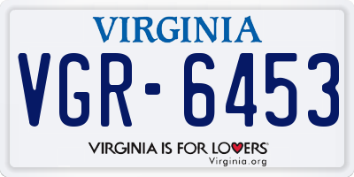 VA license plate VGR6453