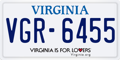 VA license plate VGR6455