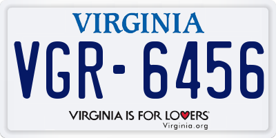 VA license plate VGR6456