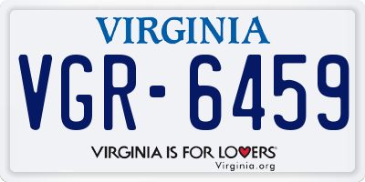VA license plate VGR6459