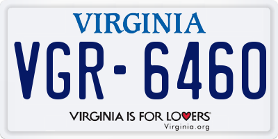 VA license plate VGR6460