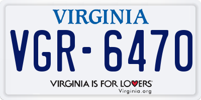 VA license plate VGR6470