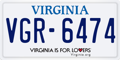 VA license plate VGR6474