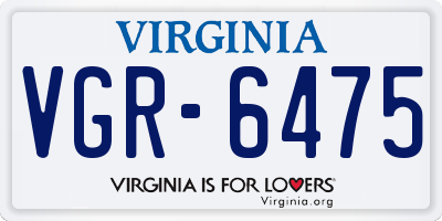 VA license plate VGR6475