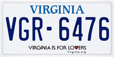 VA license plate VGR6476