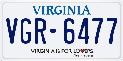 VA license plate VGR6477