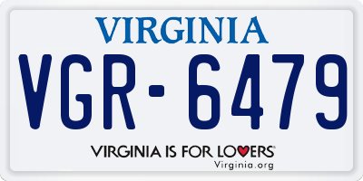 VA license plate VGR6479
