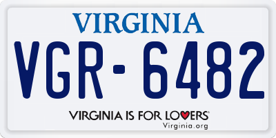 VA license plate VGR6482