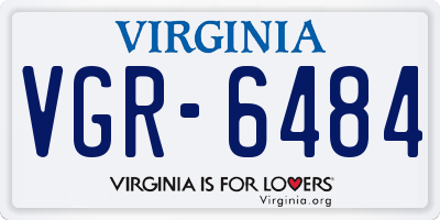 VA license plate VGR6484
