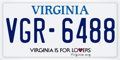 VA license plate VGR6488