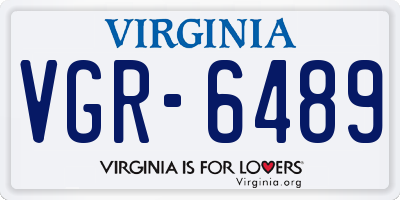 VA license plate VGR6489