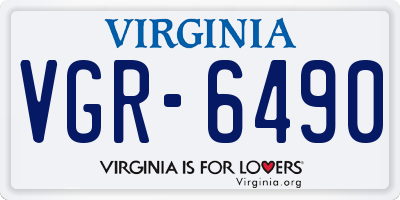 VA license plate VGR6490