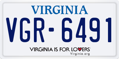 VA license plate VGR6491