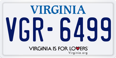 VA license plate VGR6499