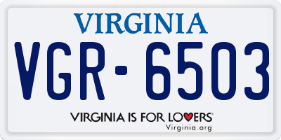 VA license plate VGR6503