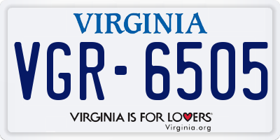 VA license plate VGR6505