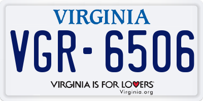 VA license plate VGR6506