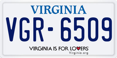 VA license plate VGR6509