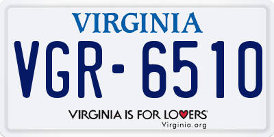VA license plate VGR6510