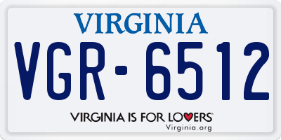 VA license plate VGR6512