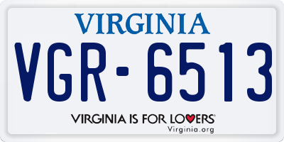 VA license plate VGR6513
