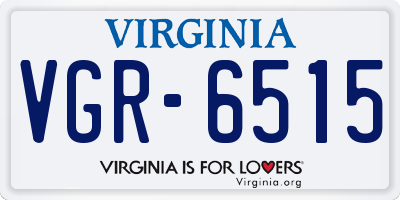 VA license plate VGR6515