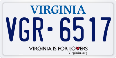VA license plate VGR6517