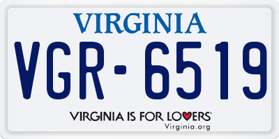 VA license plate VGR6519