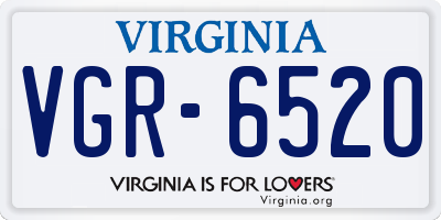 VA license plate VGR6520