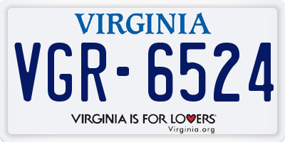 VA license plate VGR6524