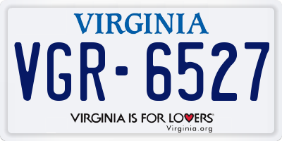 VA license plate VGR6527