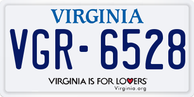 VA license plate VGR6528