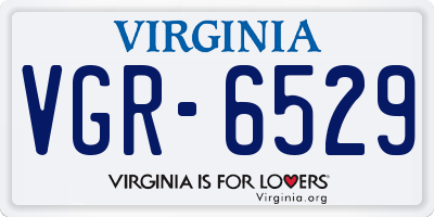VA license plate VGR6529
