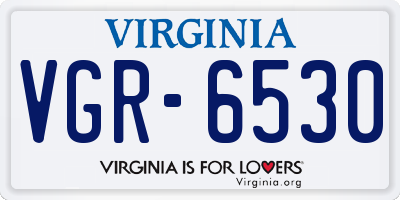 VA license plate VGR6530